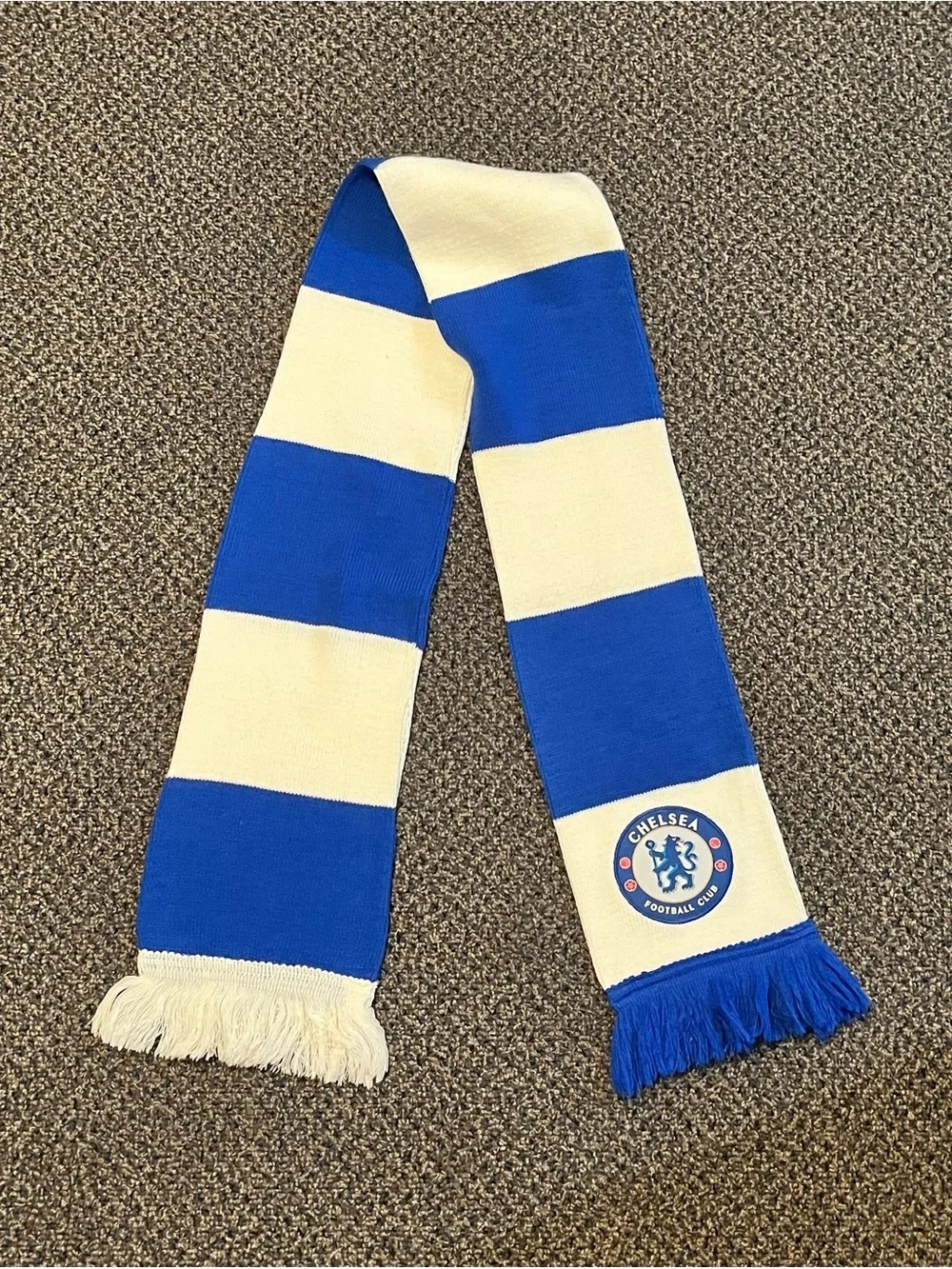 Chelsea Football Club Blue and White Striped Supporter Scarf